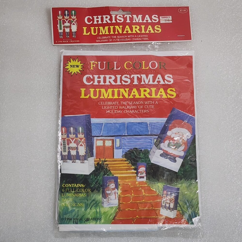 Full Color Christmas Luminarias 6 Bags Vintage 1996 Magic Creations New